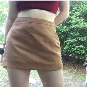 Faux Suede Skort